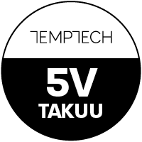 Tuotteella viiden vuoden takuu