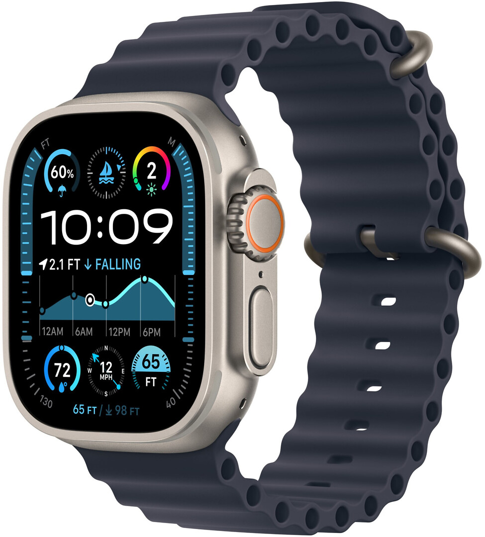 Apple Watch Ultra 2 Gps + Cellular 49mm Natural Titanium Case With Navy Ocean Band