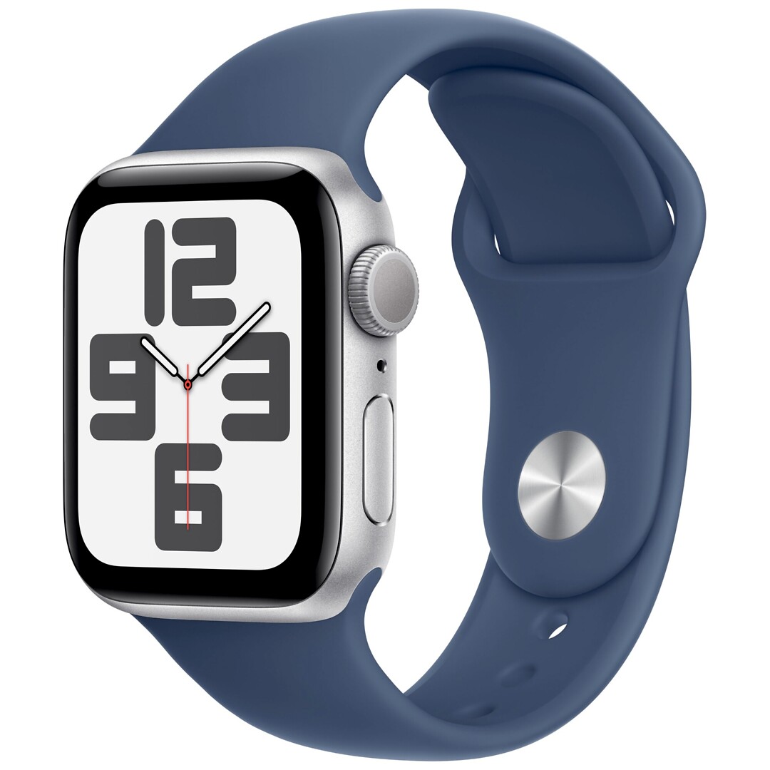 Apple Watch Se Gps 40mm Silver Aluminium Case With Denim Sport Band - S/m
