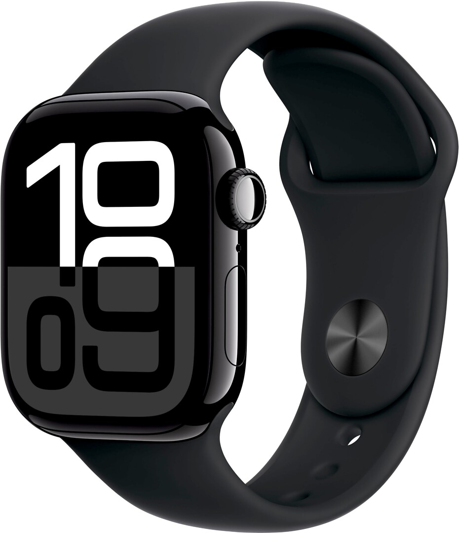 Apple Watch Series 10 Gps 42mm Jet Black Aluminium Case With Black Sport Band - S/m
