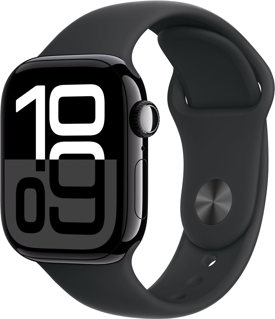 Apple Watch Series 10 Gps 46mm Jet Black Aluminium Case With Black Sport Band - M/l