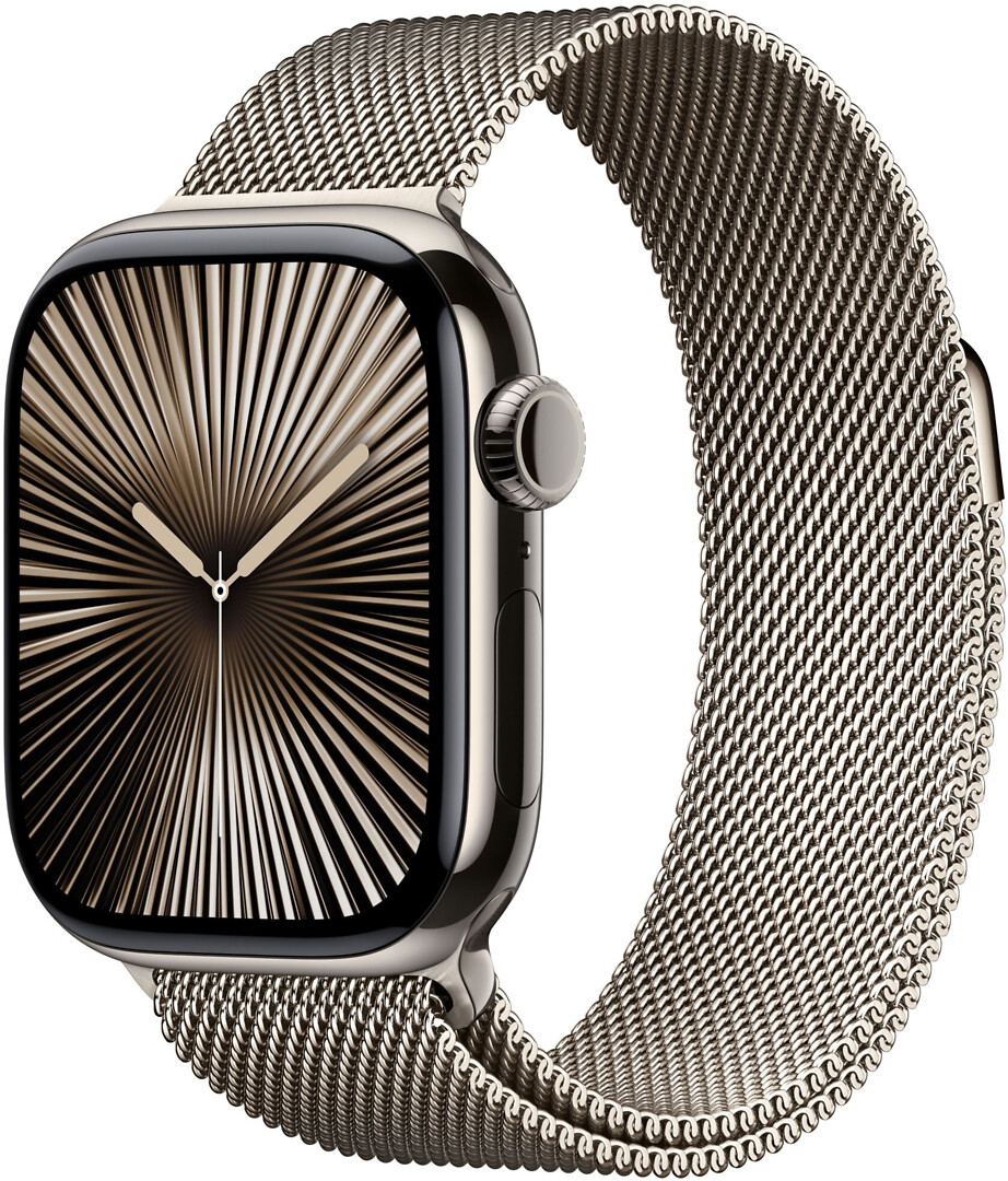 Apple Watch Series 10 Gps + Cellular 42mm Natural Titanium Case With Natural Milanese Loop