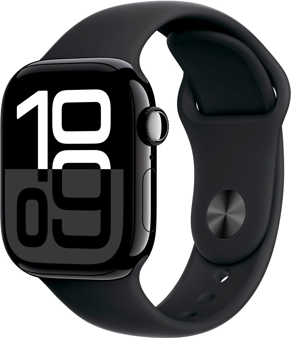 Apple Watch Series 10 Gps + Cellular 46mm Jet Black Aluminium Case With Black Sport Band - M/l