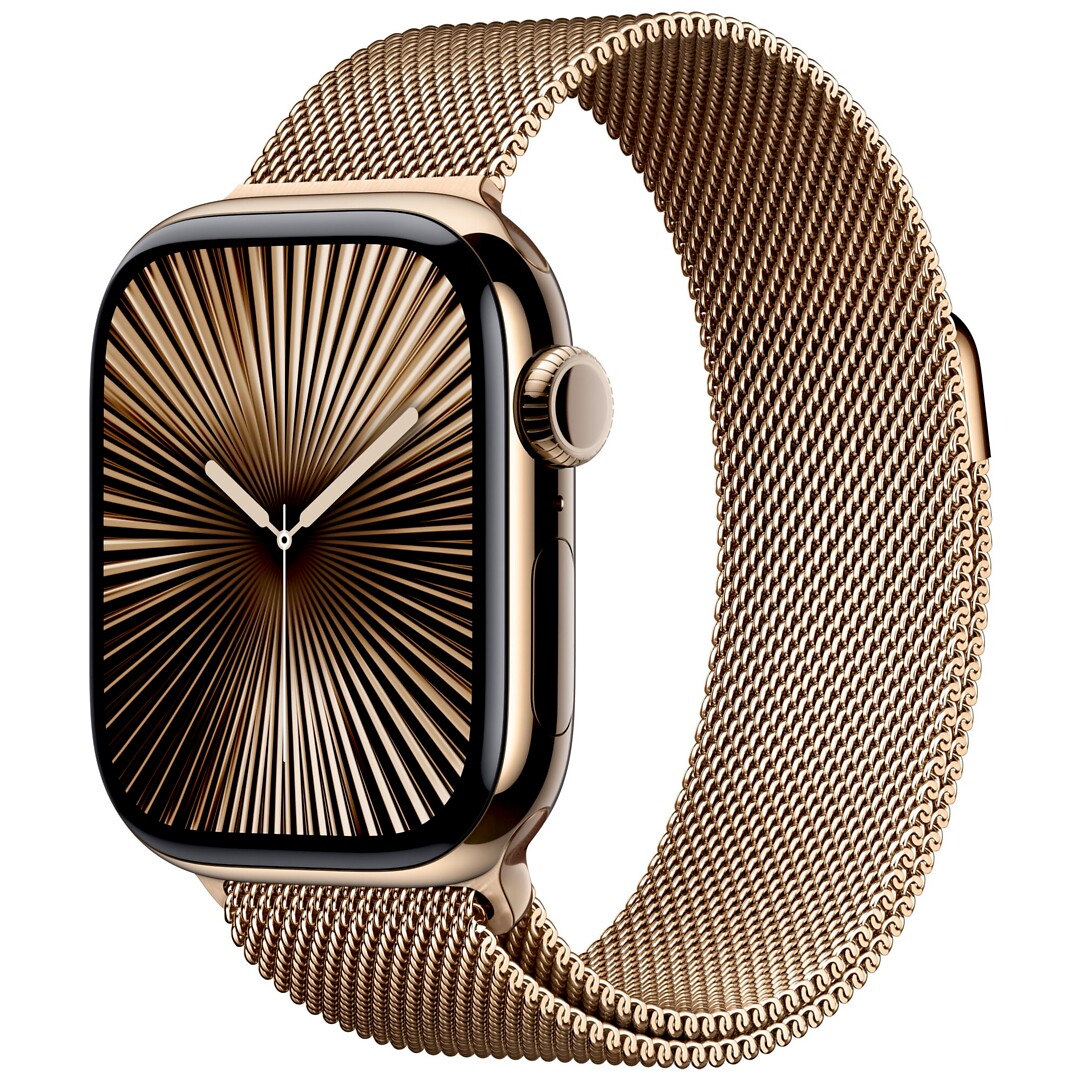 Apple Watch Series 10 Gps + Cellular 46mm Gold Titanium Case With Gold Milanese Loop - M/l
