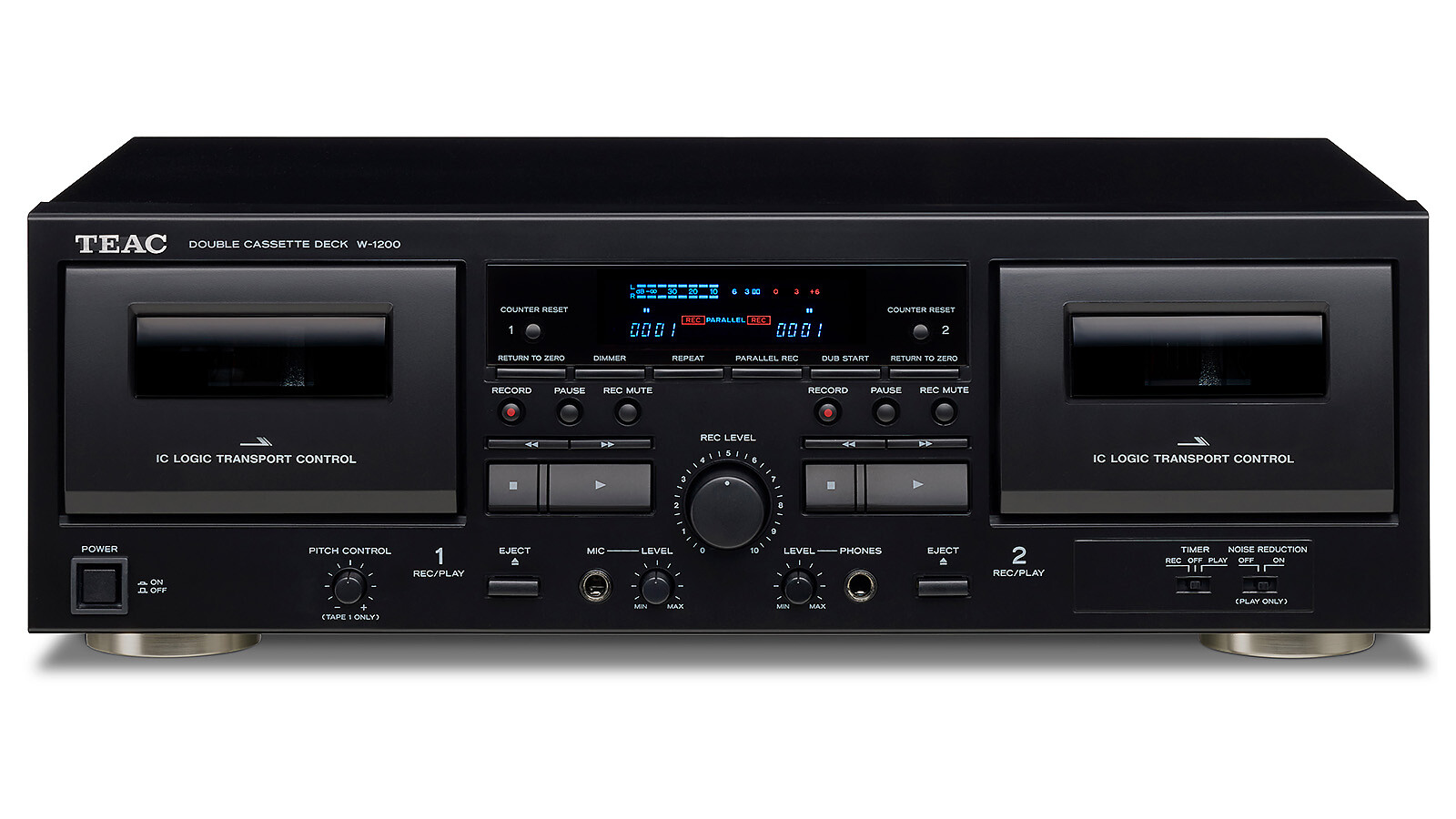 Teac W1200 Kaksipesäinen Kasettisoitin, Musta