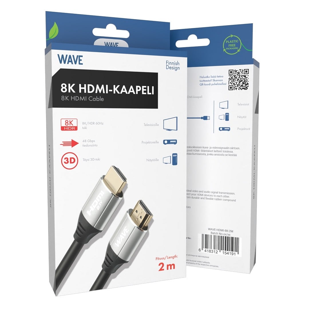 Wave 8k Ultra High Speed Hdmi2.1 Kaapeli, 2m