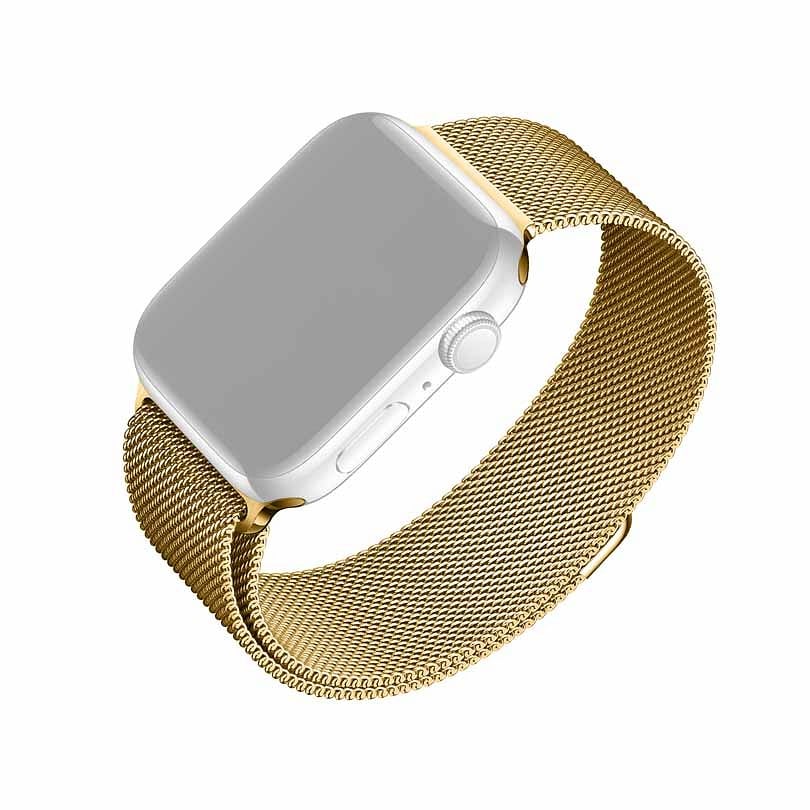 Fixed Mesh Metalliranneke Apple Watch Älykellolle, Kulta