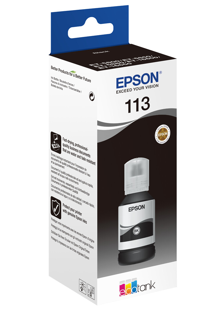 Epson 113 Ecotank Pigment Musta Mustepullo
