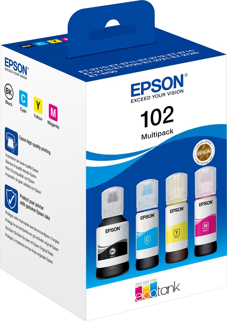 Epson Ecotank 102 4-colour Multipack Mustepaketti