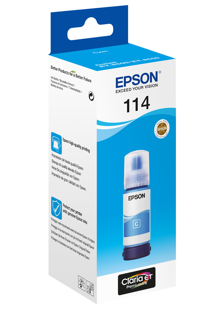 Epson 114 Ecotank Cyan Mustepullo