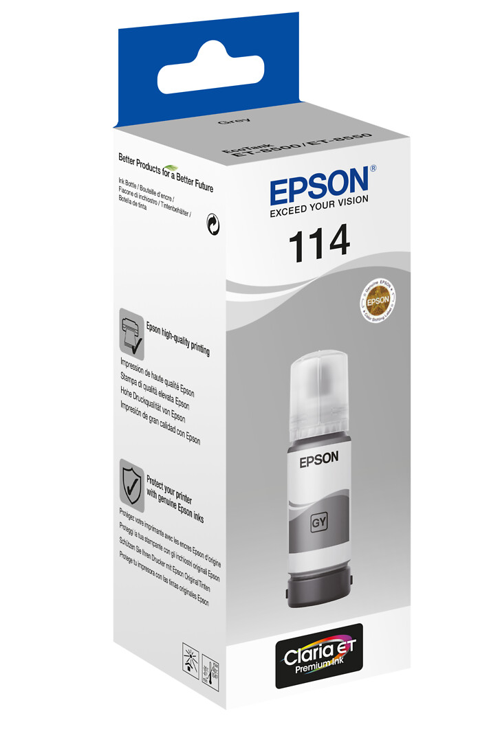 Epson 114 Ecotank Harmaa Mustepullo