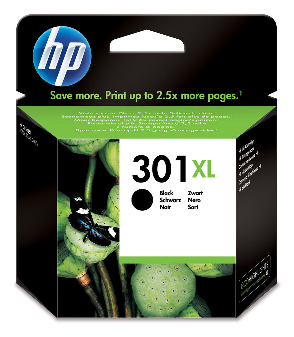 HP 301xl Musta Väripatruuna