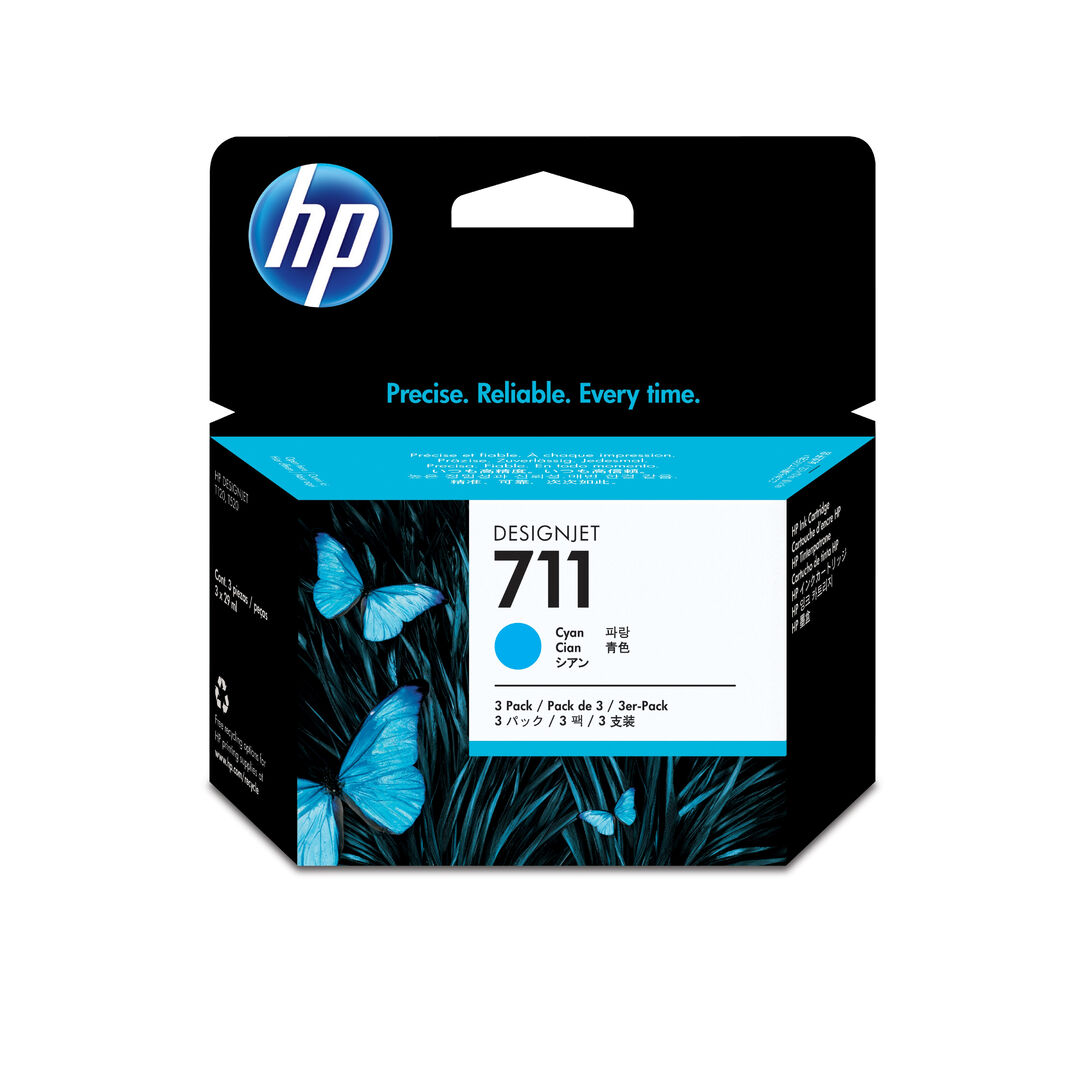 HP 3x 711 Cyan Väripatruuna