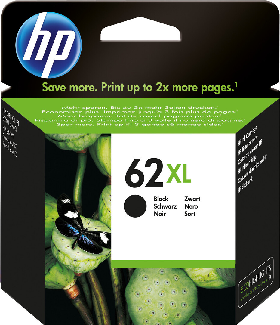 HP 62xl Musta Mustepatruuna