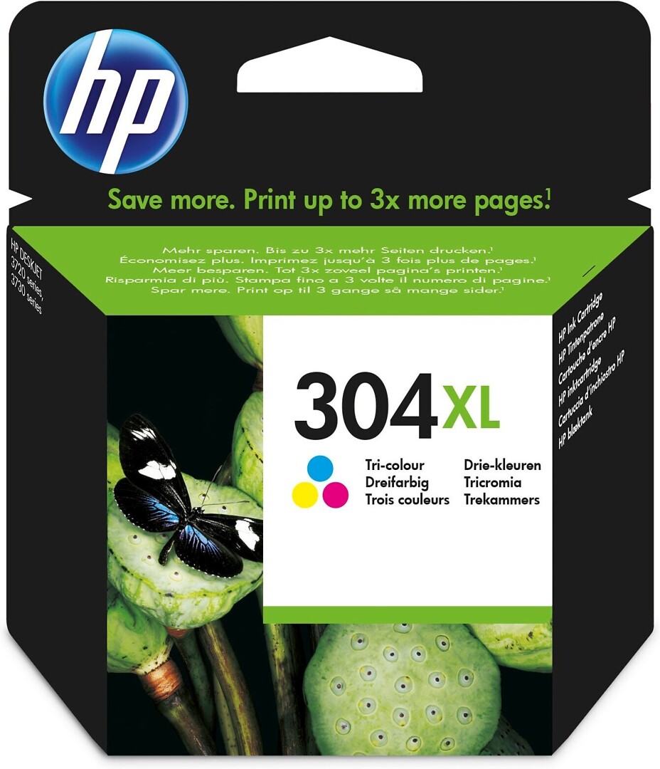 HP 304xl Tri-color Ink Cartridge Mustekasetti