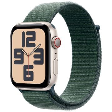 Apple Watch Se Gps + Cellular 44mm Starlight Aluminium Case With Lake Green Sport Loop
