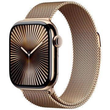Apple Watch Series 10 Gps + Cellular 46mm Gold Titanium Case With Gold Milanese Loop - M/l