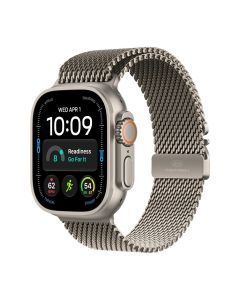 Apple Watch Ultra 4 Gps + Cellular 49mm Natural Titanium Case With Natural Titanium Milanese Loop - M