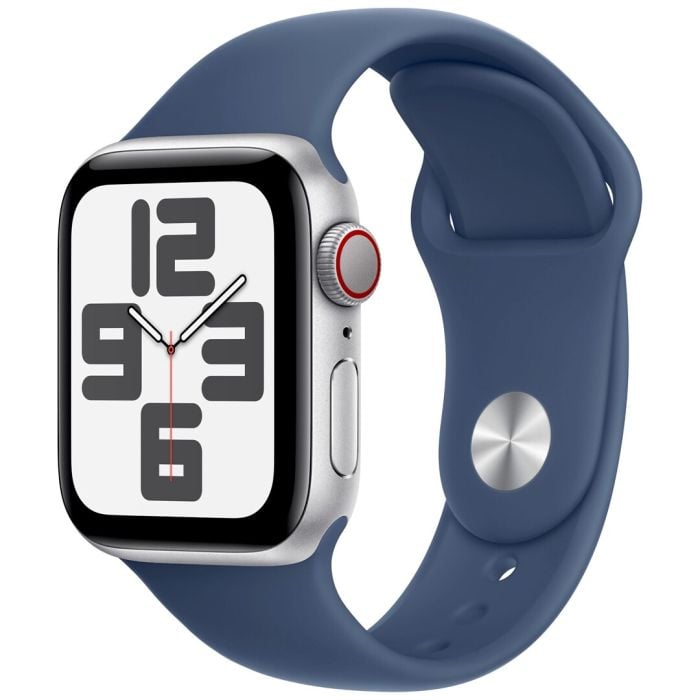 Apple Watch Se Gps + Cellular 40mm Silver Aluminium Case With Denim Sport Band - S/m