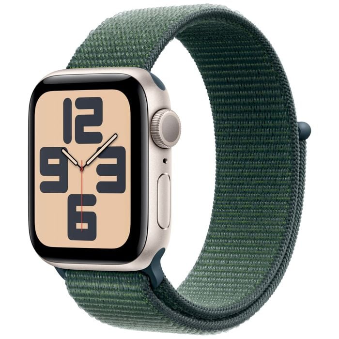Apple Watch Se Gps 40mm Starlight Aluminium Case With Lake Green Sport Loop