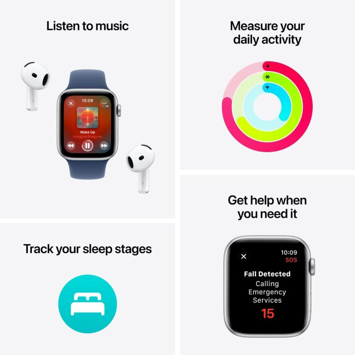 Apple Watch Se Gps 44mm Midnight Aluminium Case With Midnight Sport Band - M/l