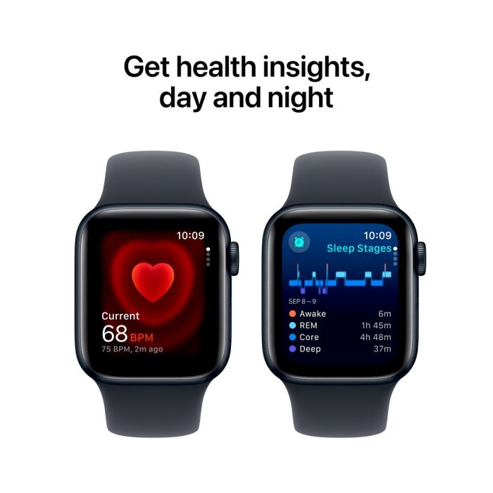 Apple Watch Se Gps 44mm Midnight Aluminium Case With Midnight Sport Band - M/l
