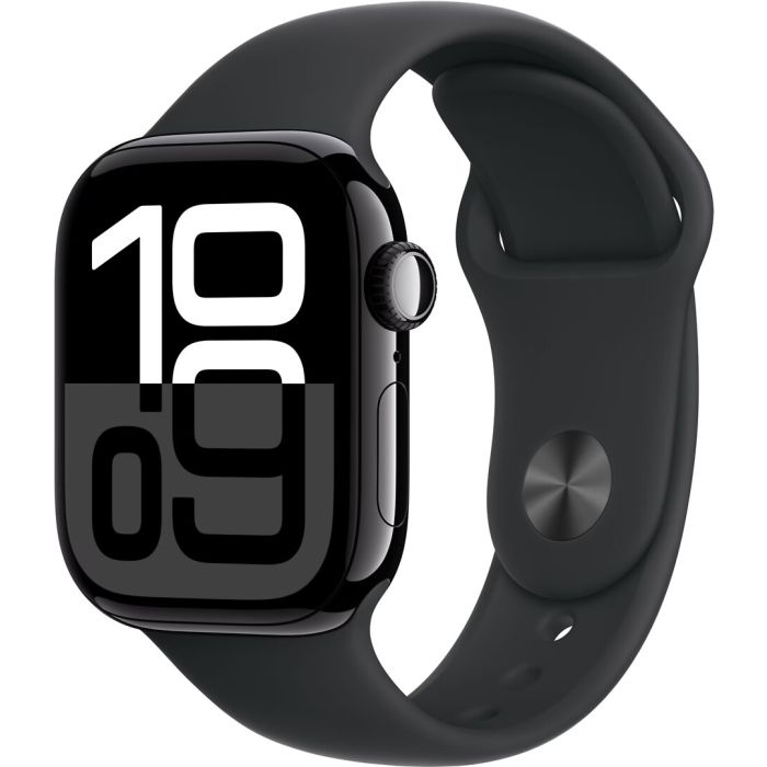 Apple Watch Series 10 Gps 46mm Jet Black Aluminium Case With Black Sport Band - M/l