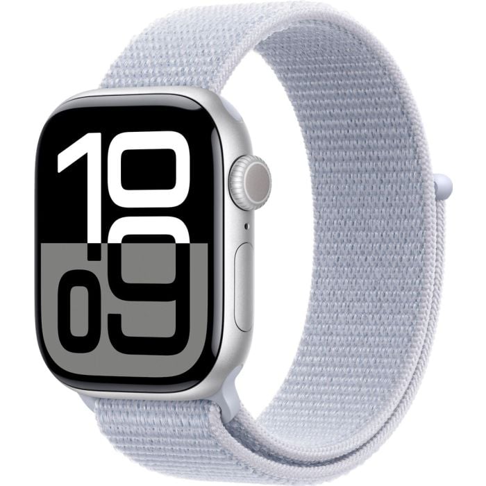 Apple Watch Series 10 Gps + Cellular 42mm Silver Aluminium Case With Blue Cloud Sport Loop