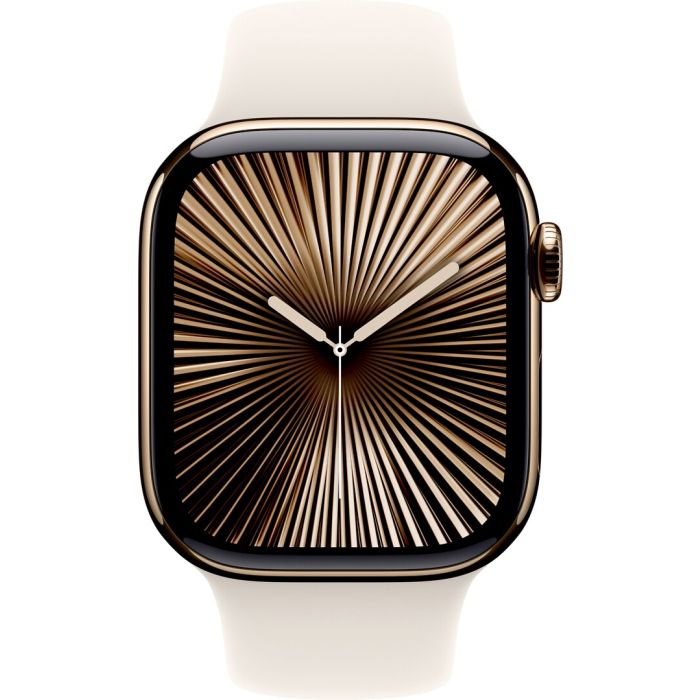 Apple Watch Series 10 Gps + Cellular 42mm Gold Titanium Case With Starlight Sport Band - M/l