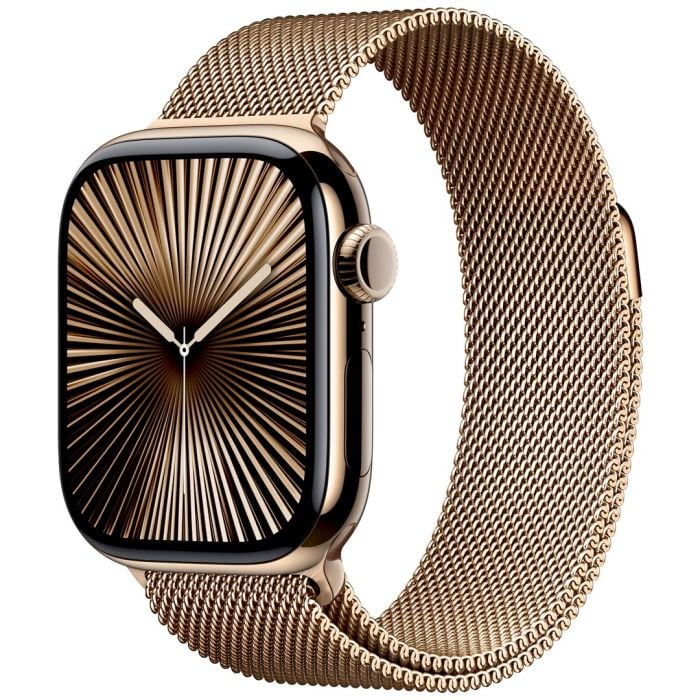 Apple Watch Series 10 Gps + Cellular 46mm Gold Titanium Case With Gold Milanese Loop - S/m