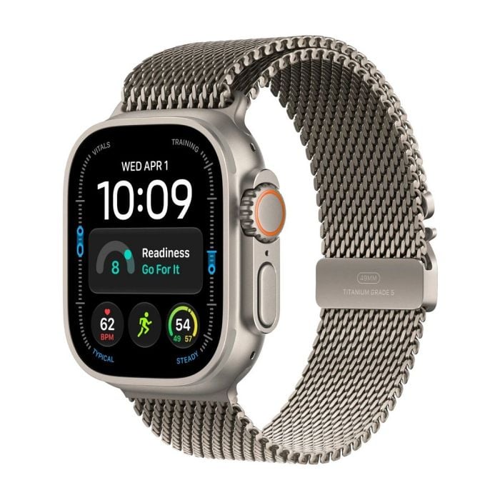 Apple Watch Ultra 4 Gps + Cellular 49mm Natural Titanium Case With Natural Titanium Milanese Loop - L