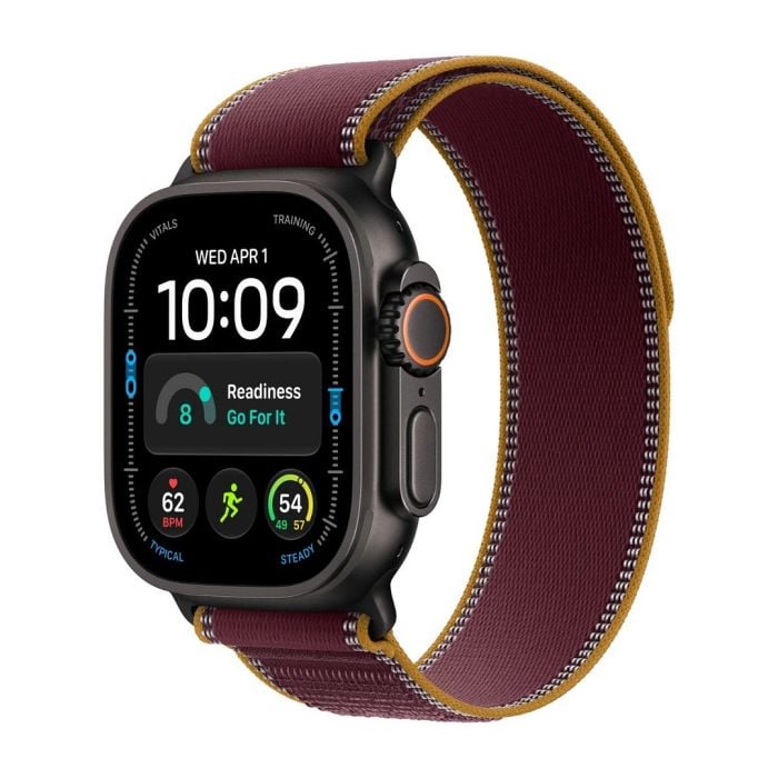 Apple Watch Ultra 4 Gps + Cellular 49mm Black Titanium Case With Burgundy Trail Loop - S/m