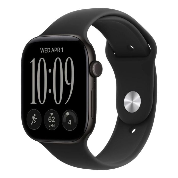 Apple Watch Series 12 Gps 46mm Black Aluminium Case With Black Sport Band - M/l