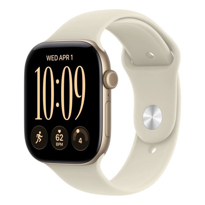 Apple Watch Series 12 Gps 46mm Light Gold Aluminium Case With Sand Sport Band - S/m