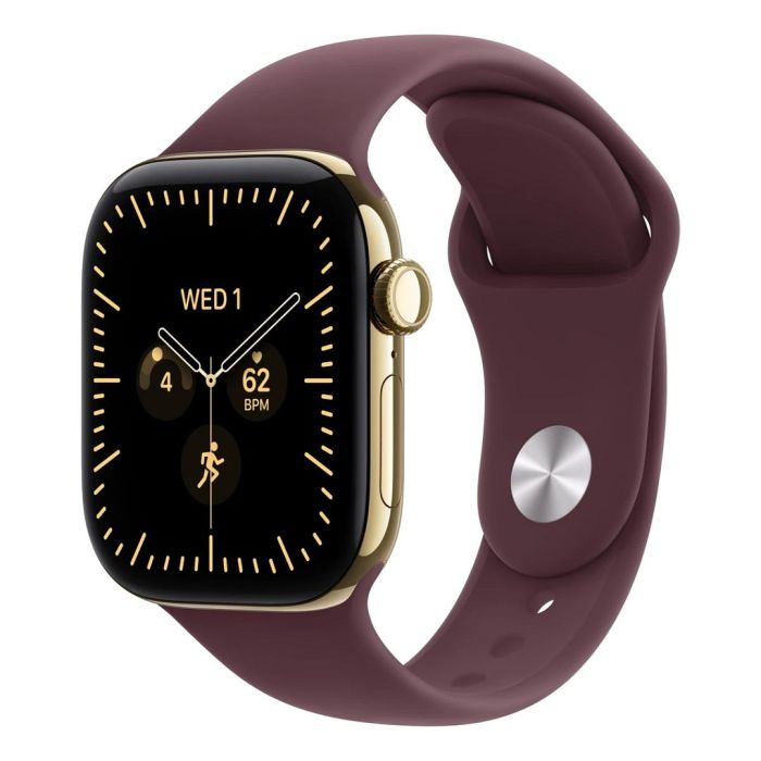 Apple Watch Series 12 Gps + Cellular 42mm Radiant Gold Titanium Case With Burgundy Sport Band - M/l