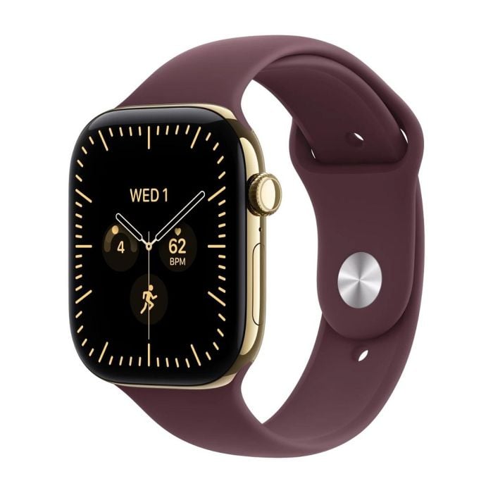 Apple Watch Series 12 Gps + Cellular 46mm Radiant Gold Titanium Case With Burgundy Sport Band - S/m