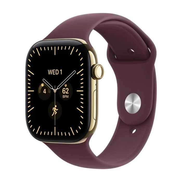 Apple Watch Series 12 Gps + Cellular 46mm Radiant Gold Titanium Case With Burgundy Sport Band - M/l
