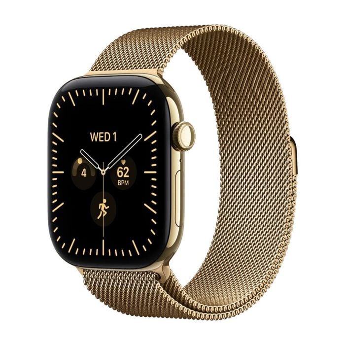 Apple Watch Series 12 Gps + Cellular 46mm Radiant Gold Titanium Case With Radiant Gold Milanese Loop - M/l