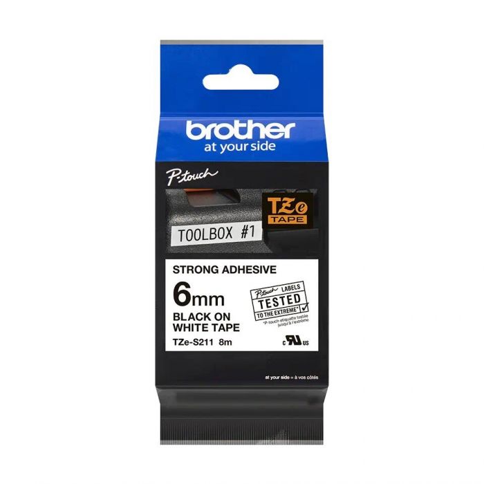 Brother Tzes211 6mm Black On