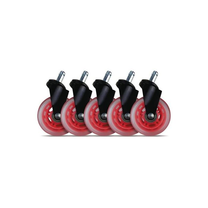 L33t Rubber Casters 3", Red