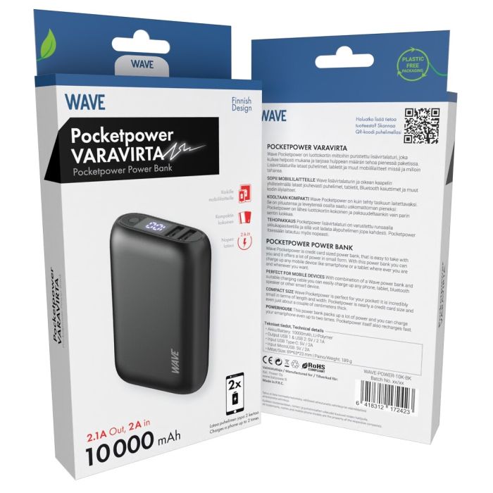 Wave Pocketpower 10000mah Lisävirta