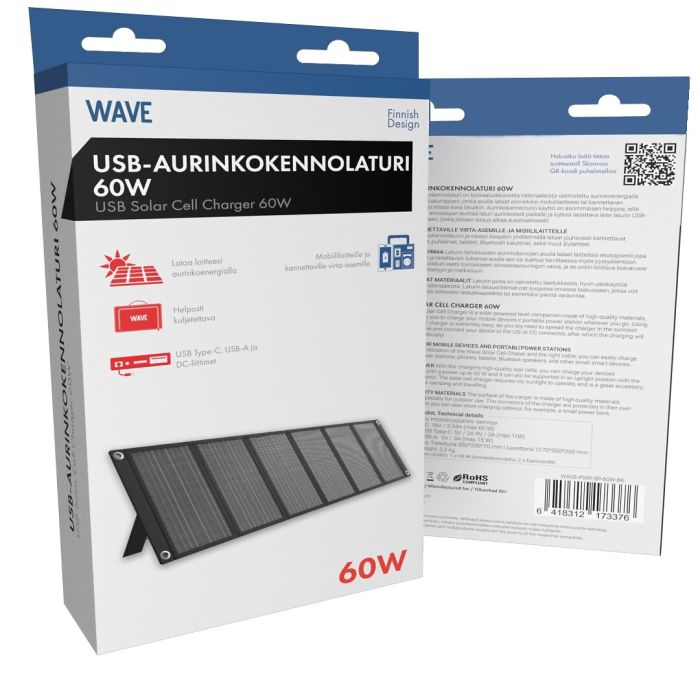 Wave 60w Aurinkokennolaturi