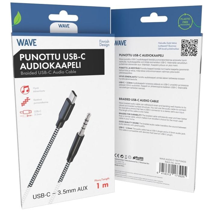 Wave Punottu Audiokaapeli Usb