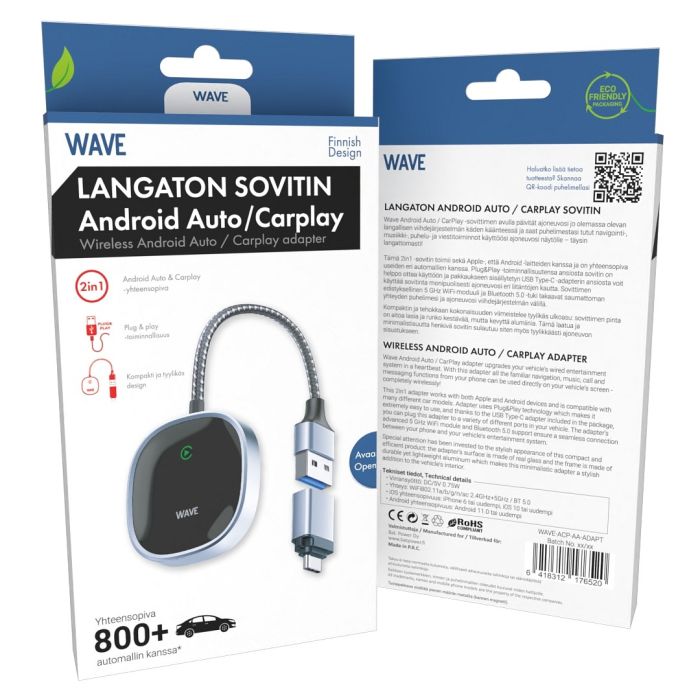 Wave Langaton Carplay&android Autosovitin
