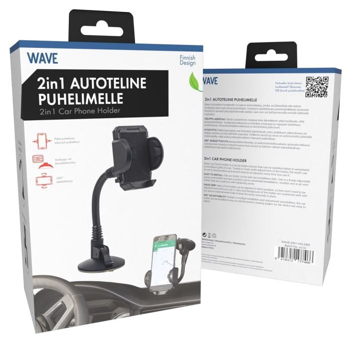 Wave 2in1 Autoteline Puhelimelle