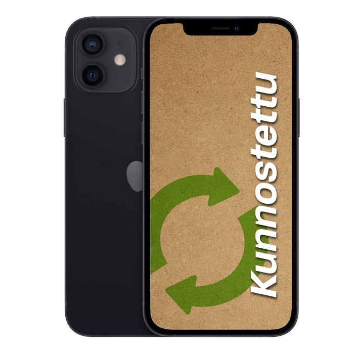 Apple Iphone 12 64gb älypuhelin, Tehdashuollettu, Musta