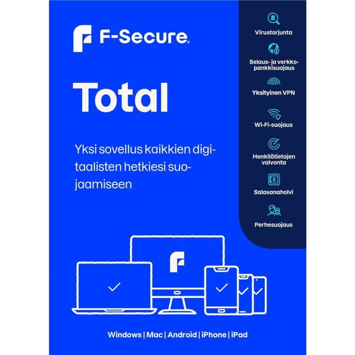 F-secure Total (2vuotta / 5laitetta) Ladattava Ohjelmisto
