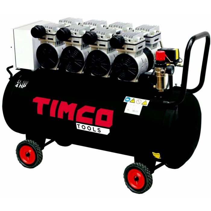 Timco 4x1hp 100l öljytön Kompressori