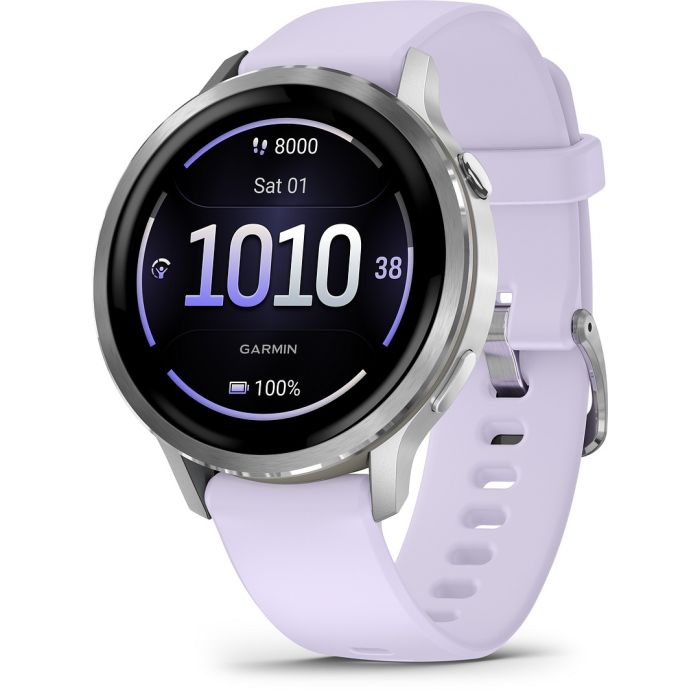 Garmin Venu 4 41mm Gps/wi-fi älykello, Hopea/violetti