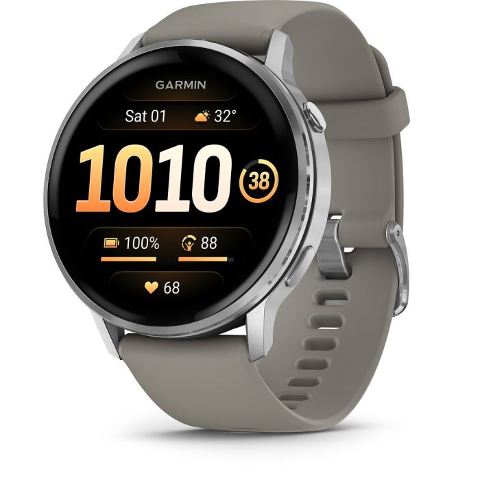 Garmin Venu 4 45mm Gps/wi-fi älykello, Hopea/vaaleanharmaa